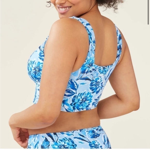 NWT Andie Swim The Siren Tank Top in Blue Floral - Picture 2 of 8